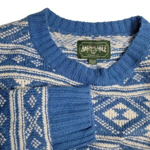 American Eagle Cropped oversize Fair Isle Crewneck Sweater WomensXL Relaxed Knit